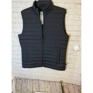 Women Jacket Small Black 100% Polyester Full Zip Pocket Puffer Vest